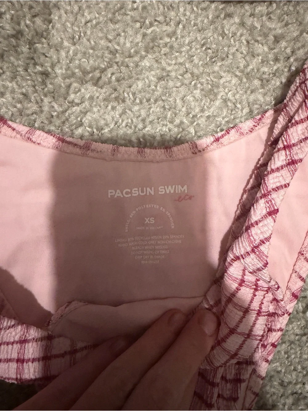 PacSun Pink Plaid Ring-Front Halter Bikini Set